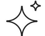 A sparkle or twinkle icon with two shining stars.